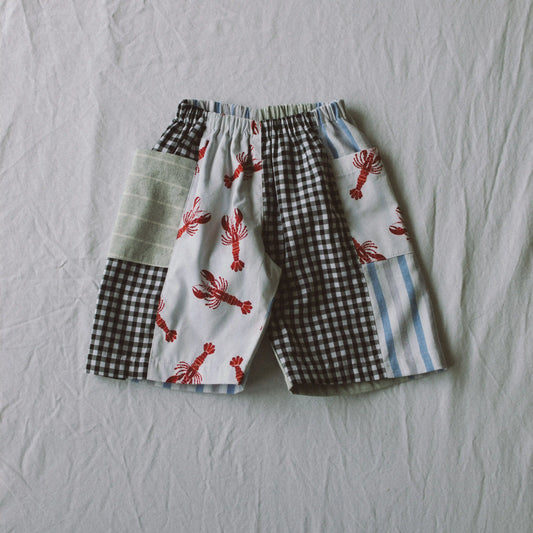 Lobster Patchwork Shorts — Size 3