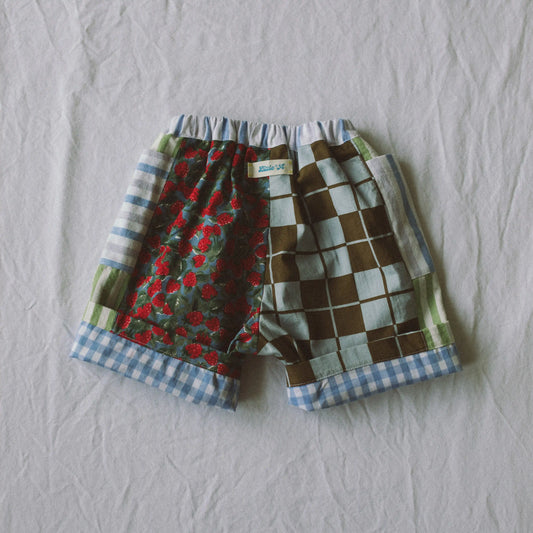 Raspberry Patchwork Shorts — Size 3