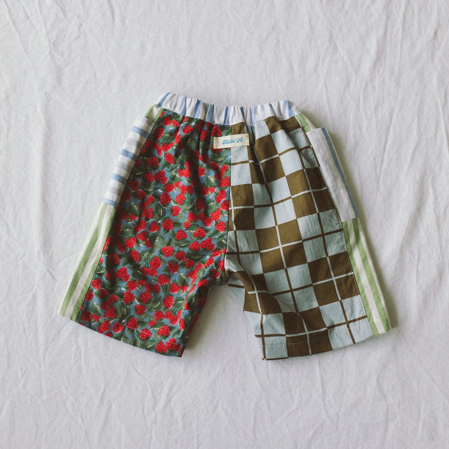 Raspberry Patchwork Shorts — Size 3