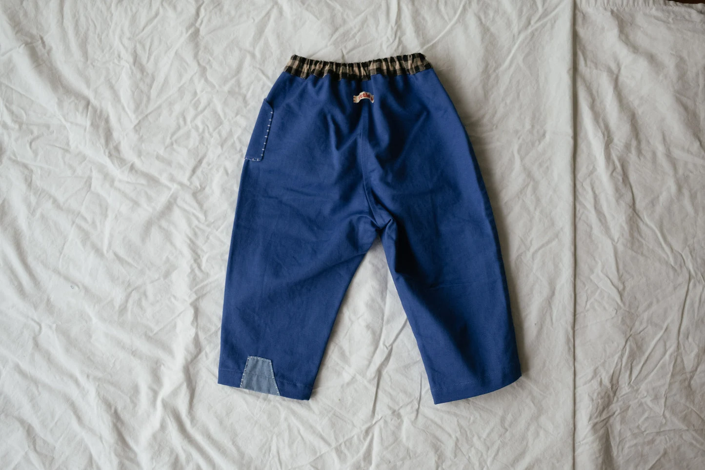 Workwear Blue Patchwork Pants