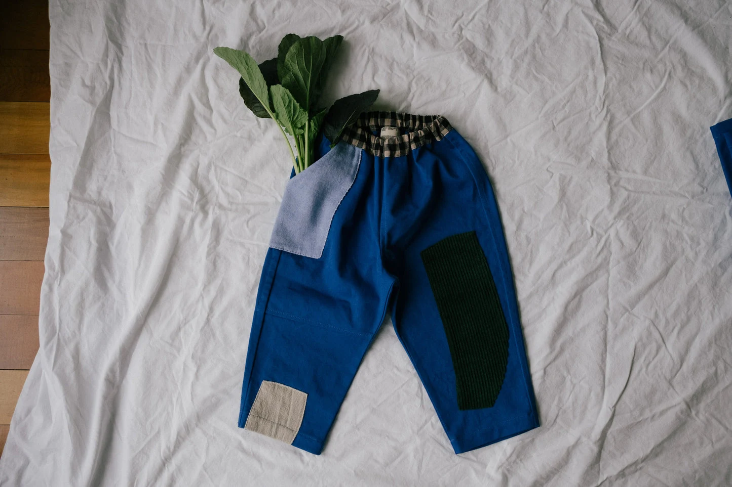 Workwear Blue Patchwork Pants