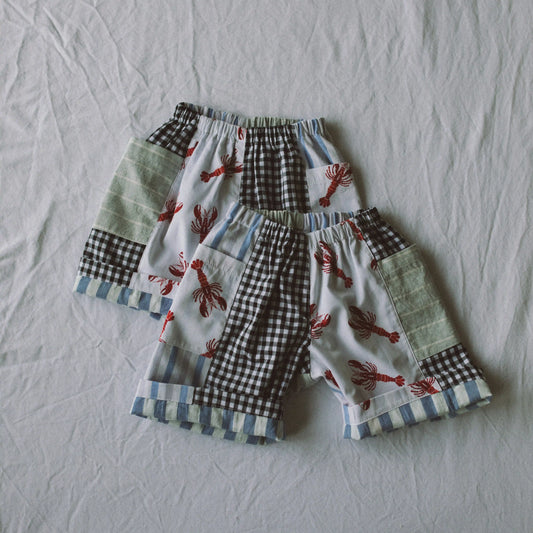 Lobster Patchwork Shorts — Size 3