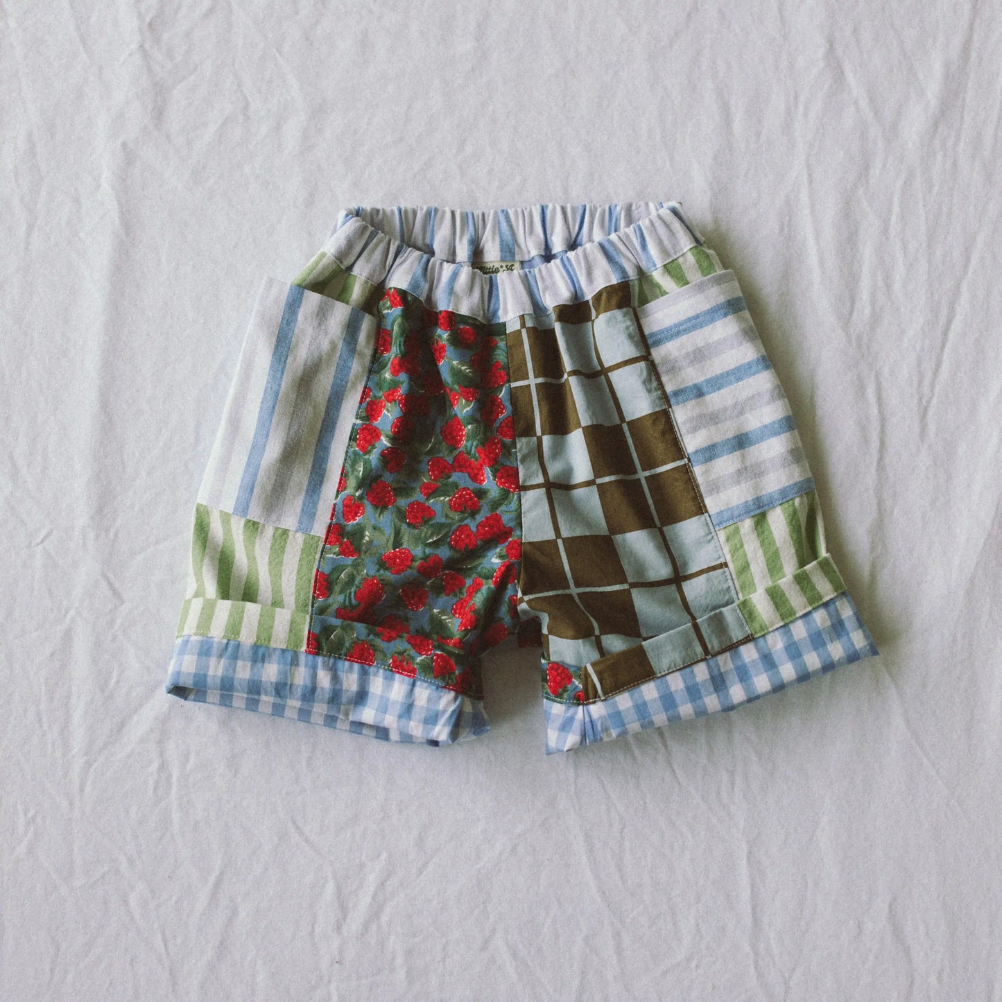 Raspberry Patchwork Shorts — Size 3