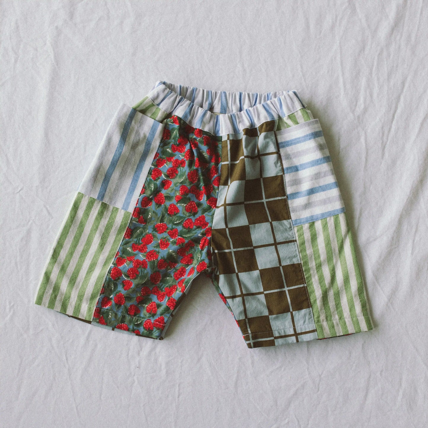 Raspberry Patchwork Shorts — Size 3