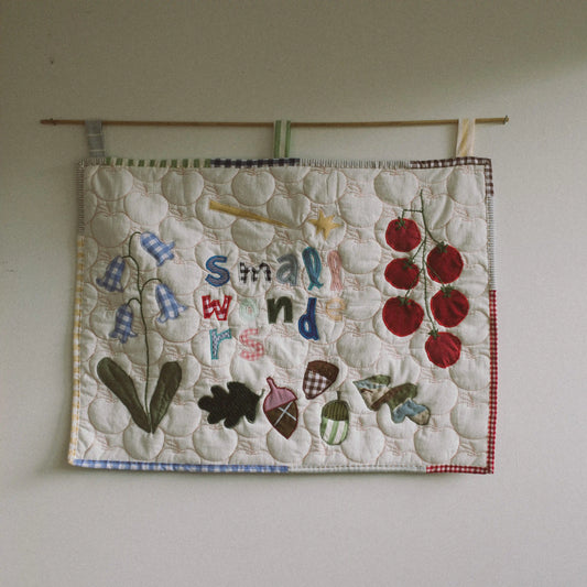 Small Wonders Fabric Collage Wall Hanging